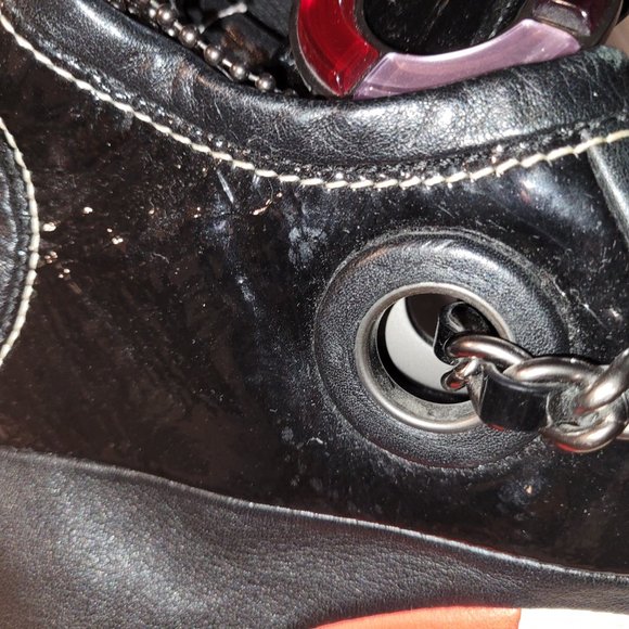 Coach Limited Edition Signature Logo Patchwork OP Art - Red Cream Purple Black - Picture 16 of 16